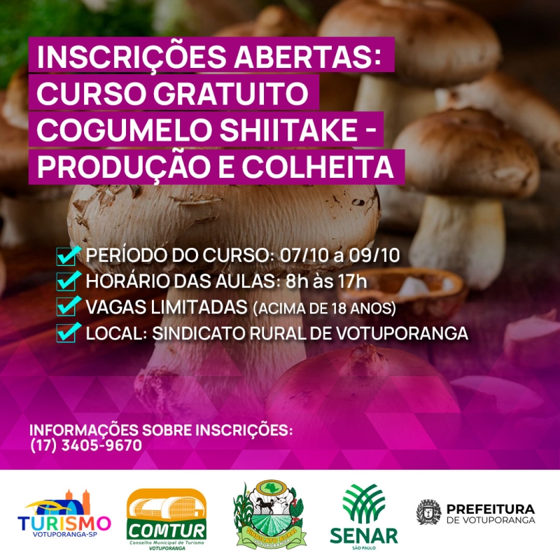 Noticia prefeitura-oferece-curso-de-producao-e-colheita-de-cogumelo-shitake